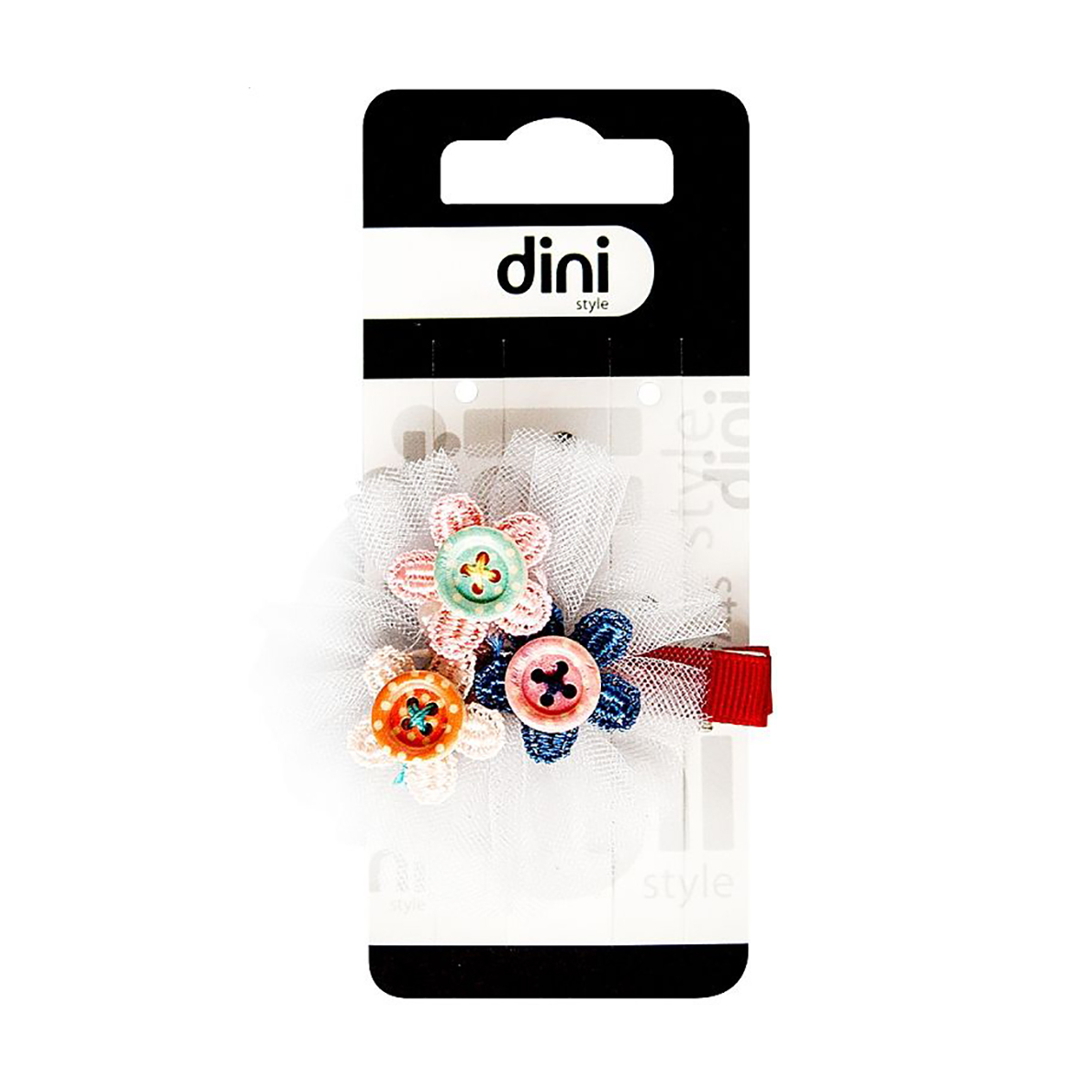 Заколка для волосся Dini Hand Made квітка з гудзиком